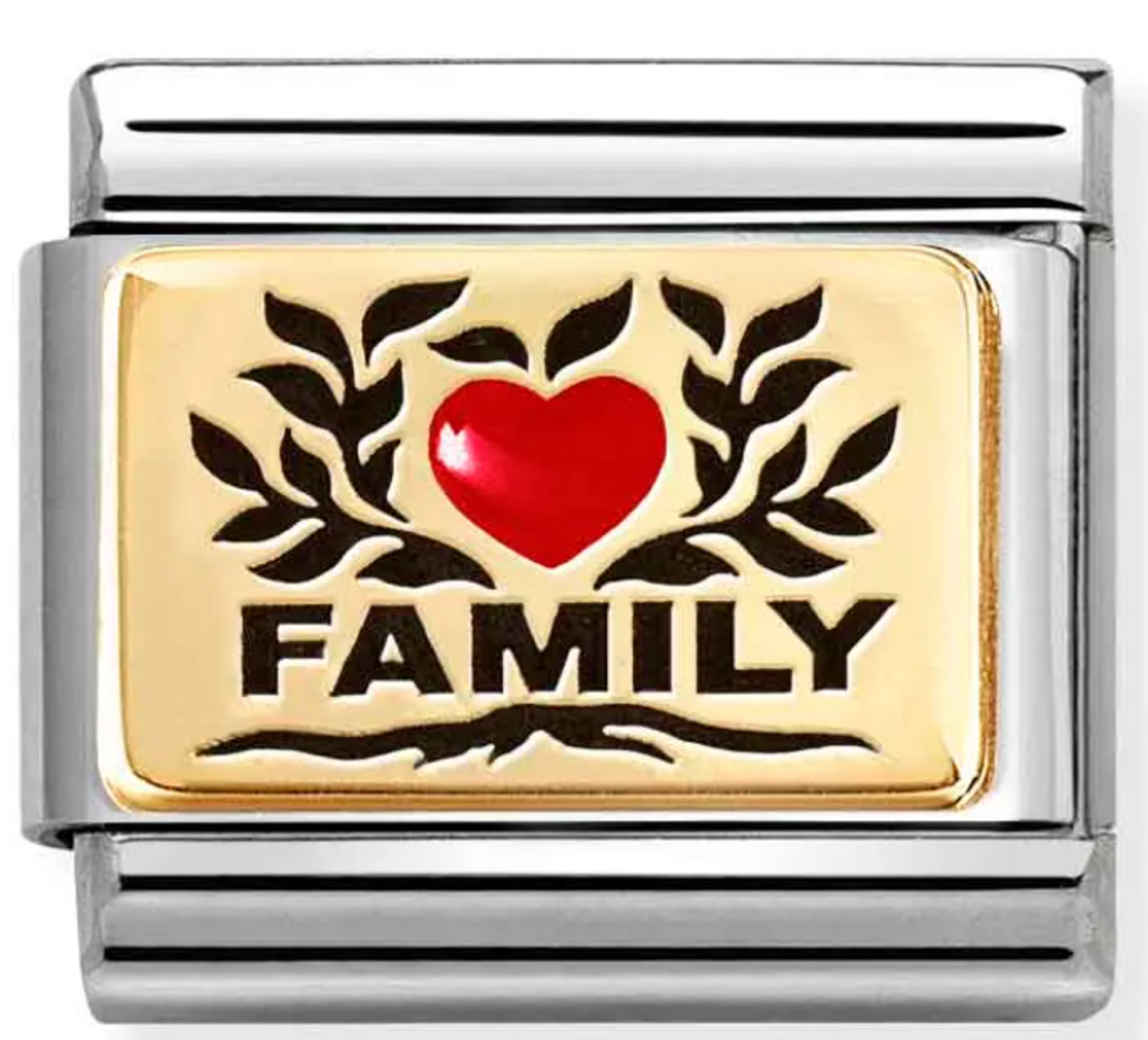 Nomination Link 18K zawieszka złoto 'Rodzina' z czerwonym sercem 030289 07.png